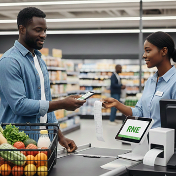Facture Normalisée Électronique utilisée dans un supermarché en Côte d'Ivoire